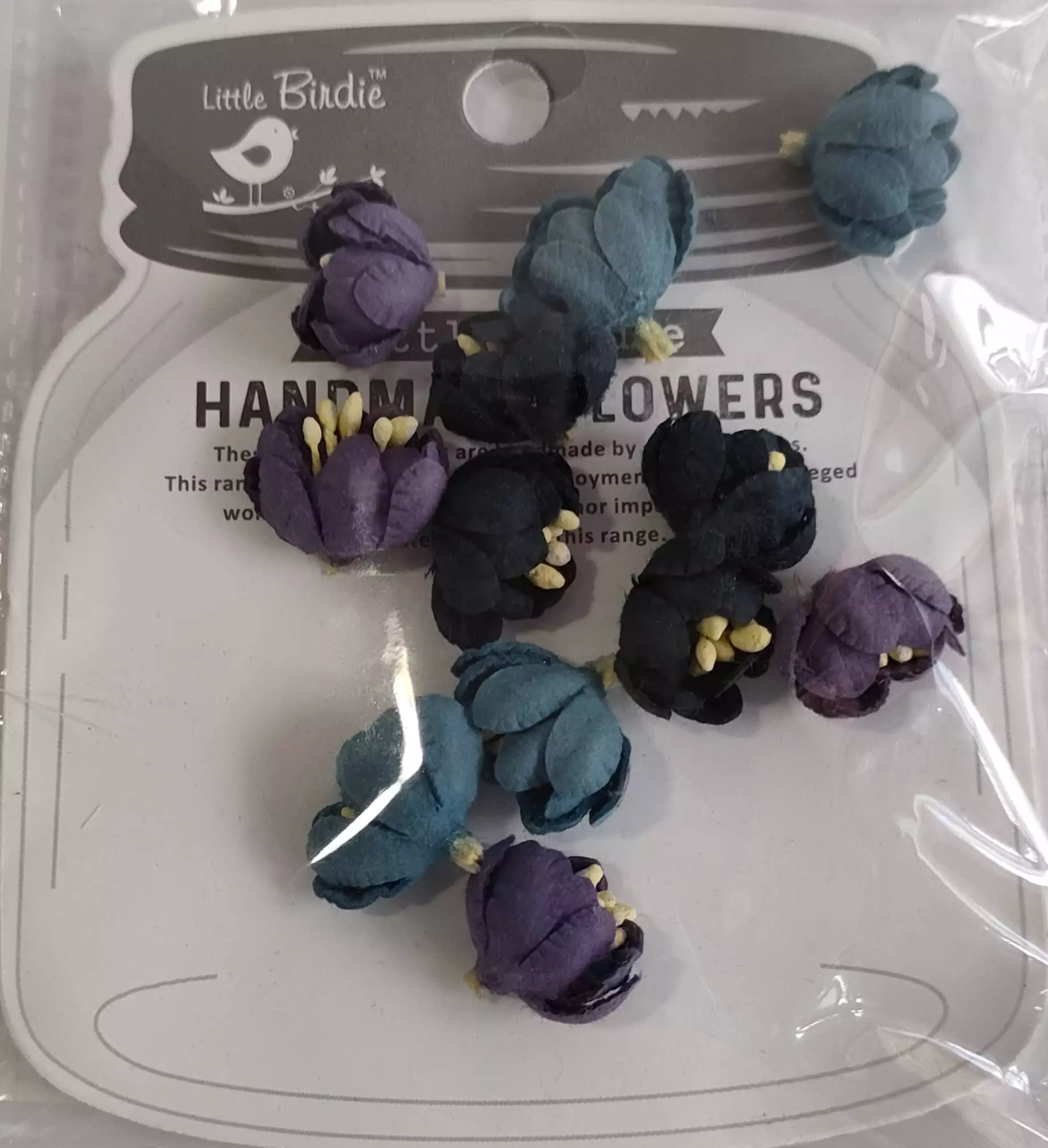 Little Birdie Handmade Flower - Elvina Purple Passion 12pc