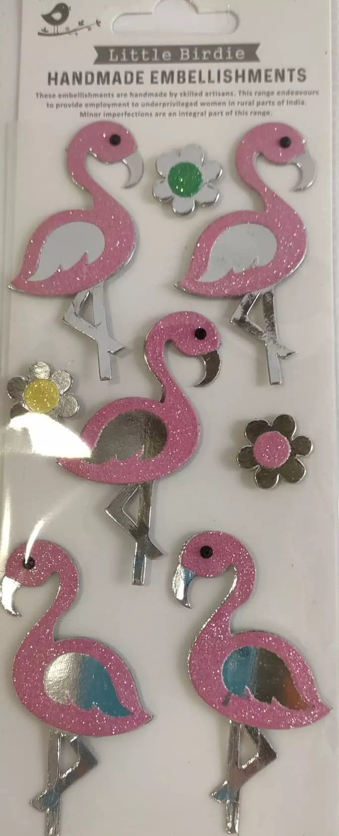 Fancy Flamingo Collection Embellishment - 8Pc