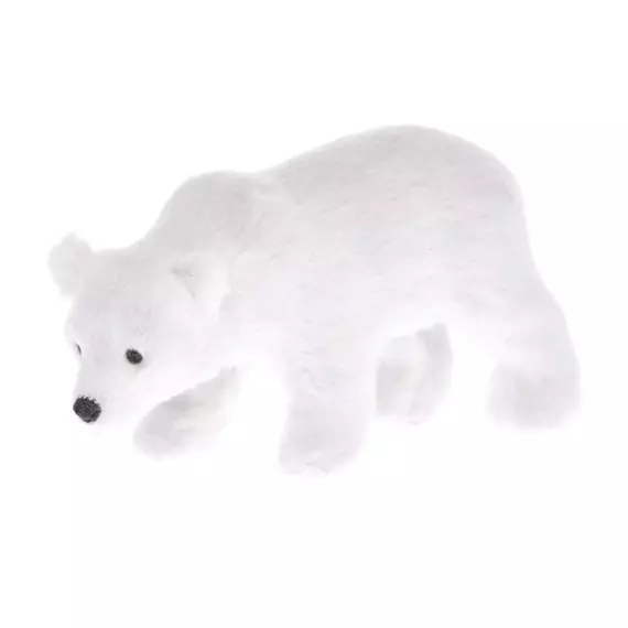 Jegesmedve álló műanyag, textil 10,5x4x5,5cm fehér