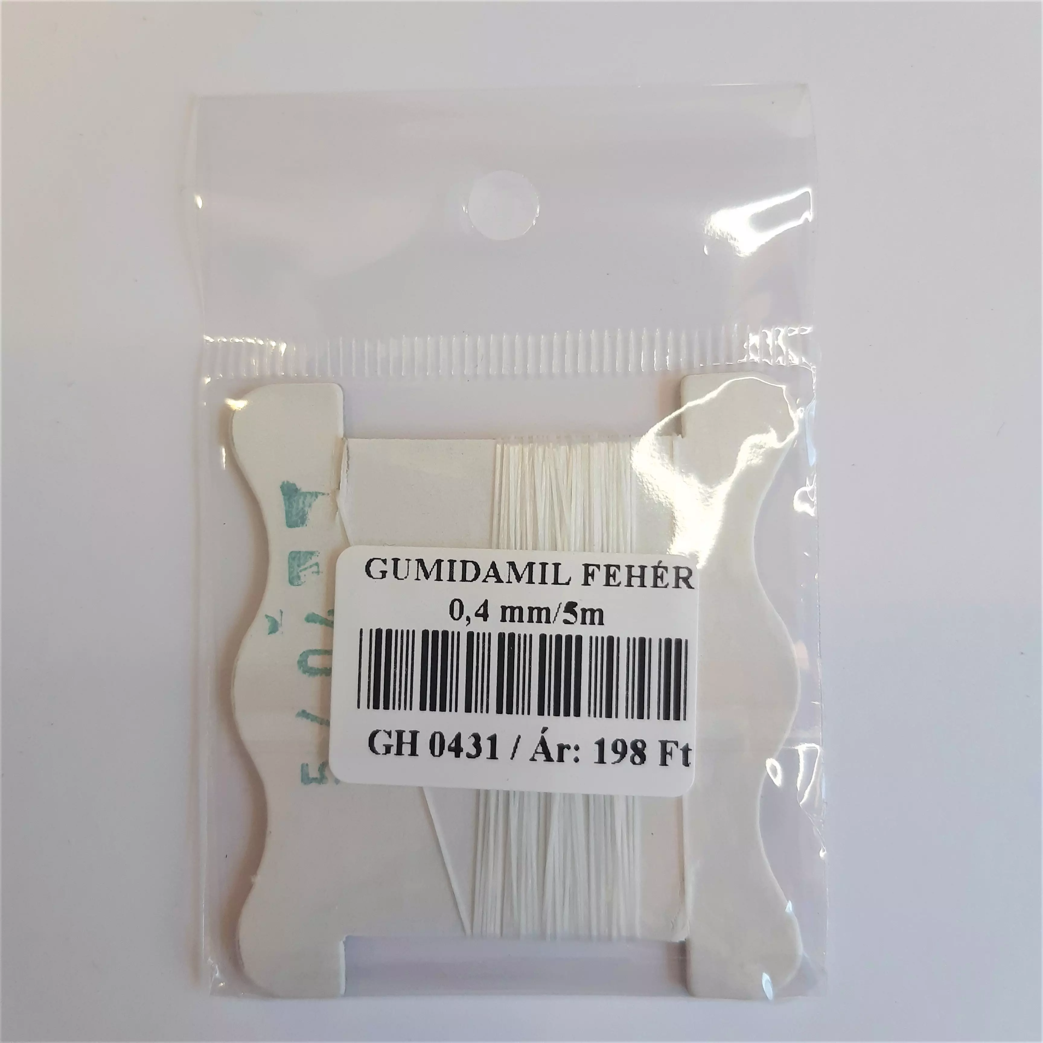 Gumidamil 0,4 mm, 5méter, fehér